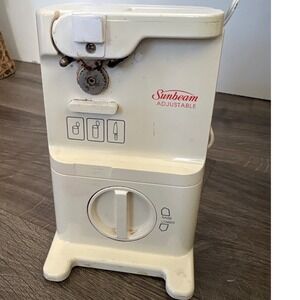 Vintage Sunbeam Adjustable Electric Can Opener Cream Vintage Kitchen Gadget